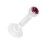 Lippen- / Labret-Piercing Push-Fit Bioflex Flexibel Strass Rosa