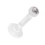 Lippen- / Labret-Piercing Push-Fit Bioflex Flexibel Strass Wei&szlig;