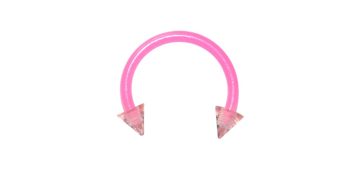 Pink Bioplast Tragus / Septum Ring w/ Spikes