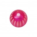 Bola Acrílico UV Flor 32 Lados Rosa para Piercing Labio