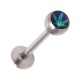 Stud Tragus / Labret Cannabis Vert / Bleu
