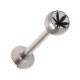 Stud Tragus / Labret Cannabis Noir / Blanc