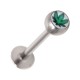 Stud Tragus / Labret Cannabis Vert / Blanc