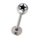 Labret- / Tragus-Piercing Stern Schwarz / Wei&szlig;