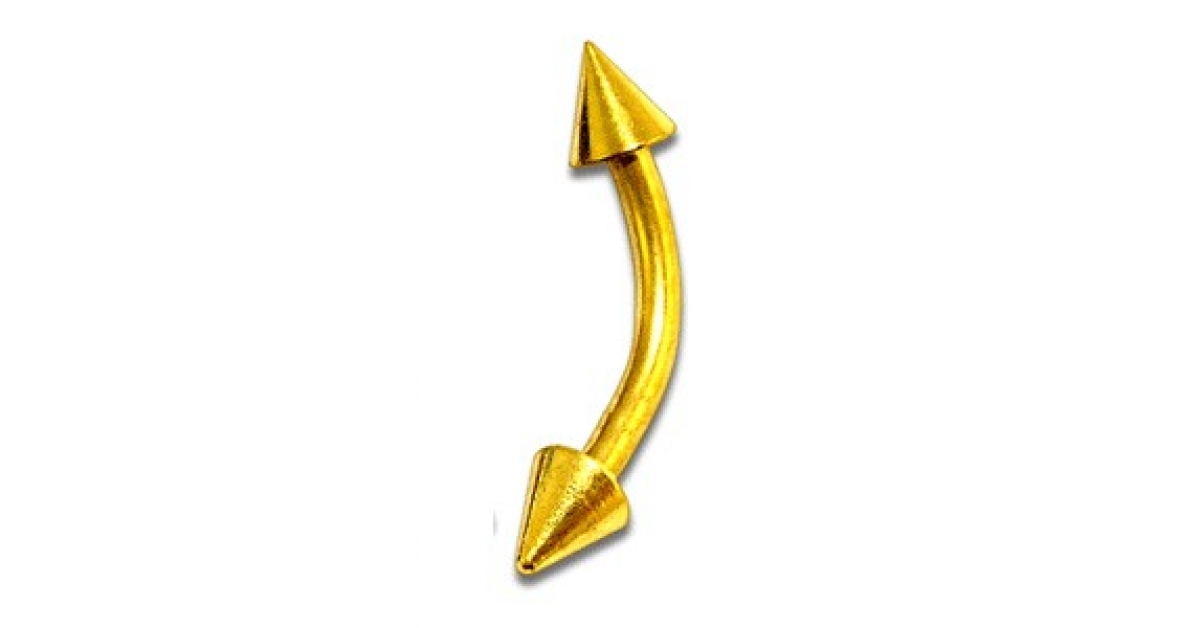 VOTREPIERCING Green Anodized Grade 23 Titanium Eyebrow Curved Bar Banana w//Spikes Piercing Jewel 1.2 x 10 3//8 x 3 mm