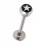 Labret- / Tragus-Piercing Stern Wei&szlig; / Schwarz