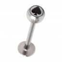 Labret- / Tragus-Piercing Pik Schwarz / Wei&szlig;