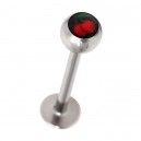 Labret- / Tragus-Piercing Kirsche Rot / Schwarz