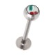Labret- / Tragus-Piercing Kirsche Rot / Weiß
