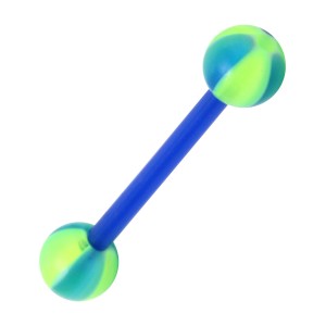 Zungenpiercing Bioflex Strandball 2 Grün / Blau