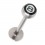 Piercing Labret / Lippe 8 Pool Schwarz / Weiß