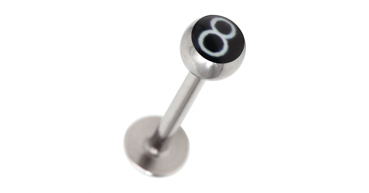 Piercing Labret L vre 8 Pool Blanc Noir