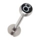 Lippen- / Labret-Piercing 8 Pool Weiß / Schwarz