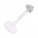 Medusa-Piercing Stecker Bioflex Push-Fit Herz Weiß
