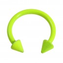 Hufeisen-Piercing Stahl 316L Neon Gelb Spitzen