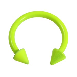 Hufeisen-Piercing Stahl 316L Neon Gelb Spitzen