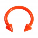 Hufeisen-Piercing Stahl 316L Neon Orange Spitzen