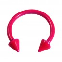 Hufeisen-Piercing Stahl 316L Neon Rosa Spitzen