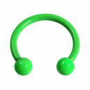 Green Neon 316L Steel Circular Barbell w/ Balls
