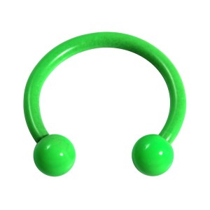 Hufeisen-Piercing Stahl 316L Neon Gr&uuml;n Kugeln