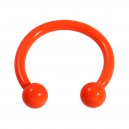 Orange Neon 316L Steel Circular Barbell w/ Balls