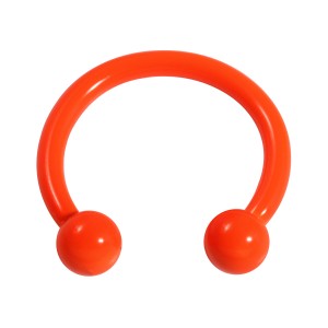 Hufeisen-Piercing Stahl 316L Neon Orange Kugeln
