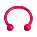 Hufeisen-Piercing Stahl 316L Neon Rosa Kugeln