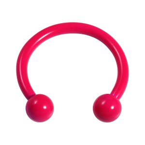 Hufeisen-Piercing Stahl 316L Neon Rosa Kugeln
