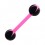 Pink/Black Star Bioflex Tongue Ring with Pink Bar