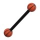 Black/Dark Orange Basket Ball Bioflex Tongue Bar Ring
