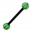 Piercing Lengua Bioflex Baloncesto Negro / Verde Claro