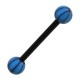 Black/Blue Basket Ball Bioflex Tongue Bar Ring