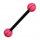 Piercing Lengua Bioflex Baloncesto Negro / Rosa