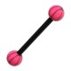 Black/Pink Basket Ball Bioflex Tongue Bar Ring
