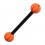 Black/Light Orange Basket Ball Bioflex Tongue Ring