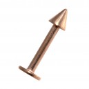 Rose Gold Anodized Lip / Labret Bar Stud Ring w/ Spike