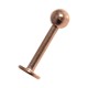 Rose Gold Anodized Lip / Labret Bar Stud Ring w/ Ball