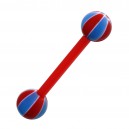 Piercing Lengua Bioflex Baloncesto 2 Rojo / Azul