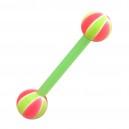 Green/Pink Basket Ball 2 Bioflex Tongue Bar Ring