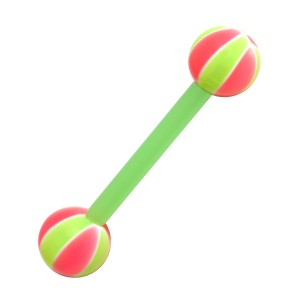 Piercing Langue Bioflex Ballon Basket 2 Vert / Rose