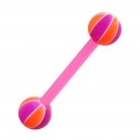 Zungenpiercing Bioflex Basket-ball 2 Rosa / Orange