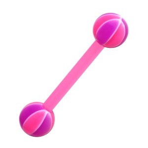 Piercing Langue Bioflex Ballon Basket 2 Rose / Violet