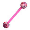 Pink/Purple Vortex Flexible Tongue Bar Barbell with Pink Bar