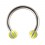 Hufeisen-Piercing Tragus / Lippe / Labret Acryl Beach-Ball Blau / Gelb