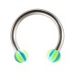 Hufeisen-Piercing Tragus / Lippe / Labret Acryl Beach-Ball Grün / Blau