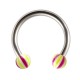 Hufeisen-Piercing Tragus / Lippe / Labret Acryl Beach-Ball Grün / Lila