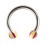 Hufeisen-Piercing Tragus / Lippe / Labret Acryl Beach-Ball Gr&uuml;n / Lila
