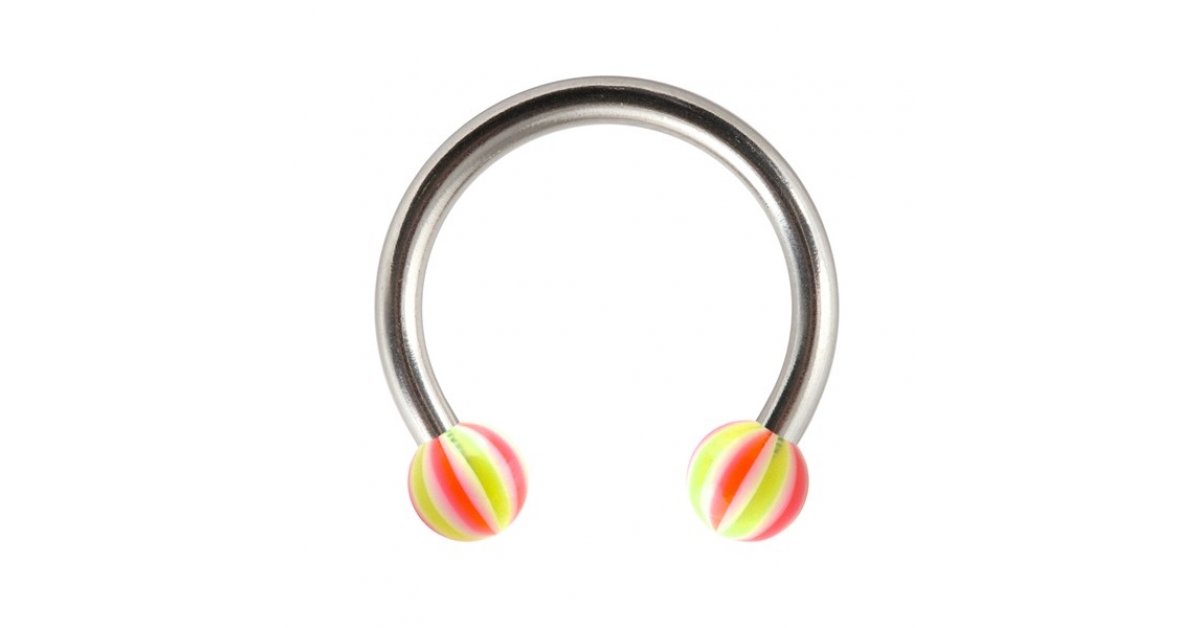 Piercing Fer Cheval Tragus / Labret / Lèvre Acrylique Beach-Ball Rose