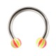 Hufeisen-Piercing Tragus / Lippe / Labret Acryl Beach-Ball Rosa / Grün