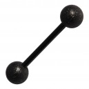 Black Shiny Effect 316L Surgical Steel Tongue Bar Ring Piercing